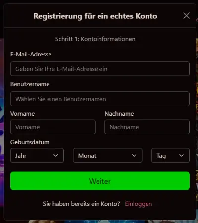 Crazyluck Registration